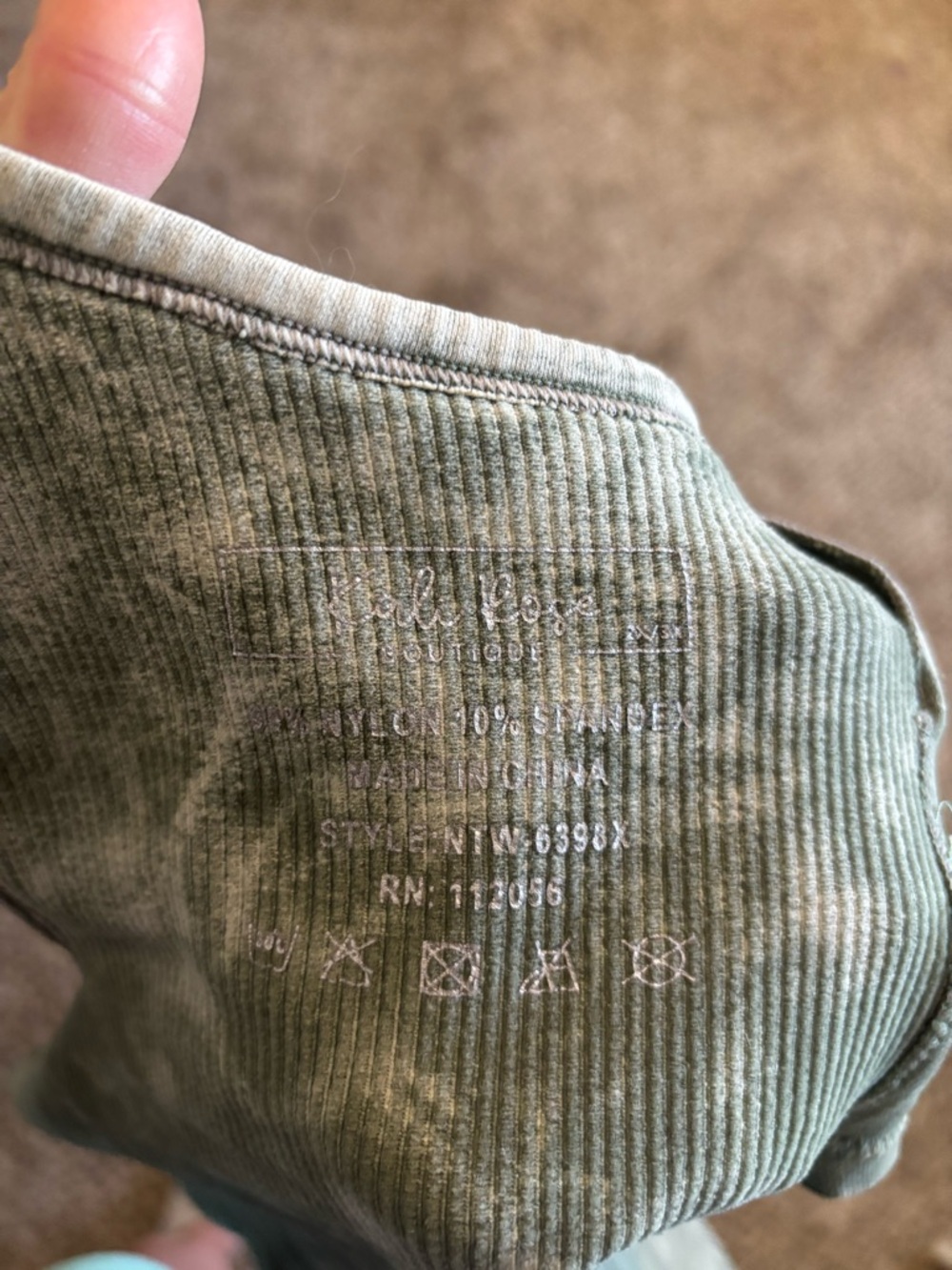 Salt Life Olive Ribbed Henley Racerback Tank Top - Picture 3 of 4